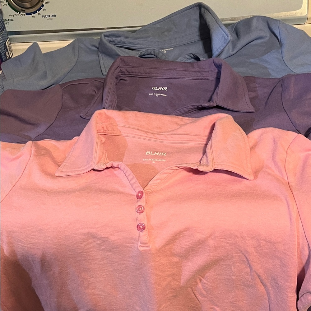 Blair Polo Shirt Set in Pink, Purple, and Blue Set of 3 size XL